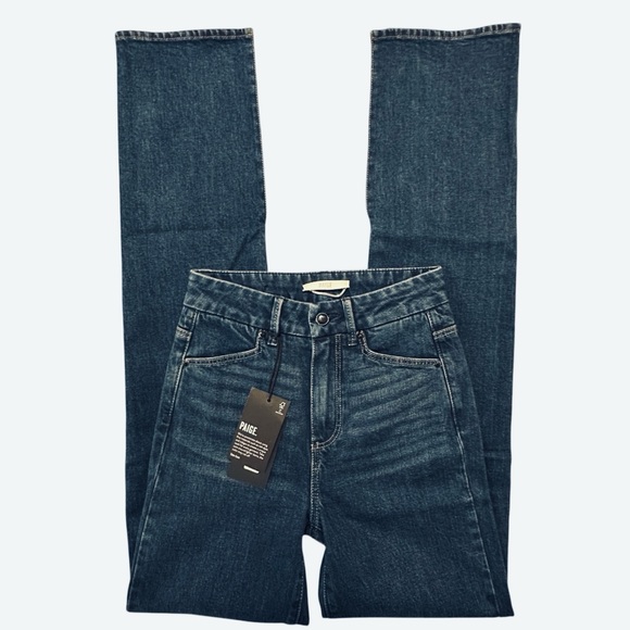 Paige NWT Stella 34.5IN Jolene Pockets Grecia Jeans High Rise Slit Ankles Sz.24 - Picture 6 of 16